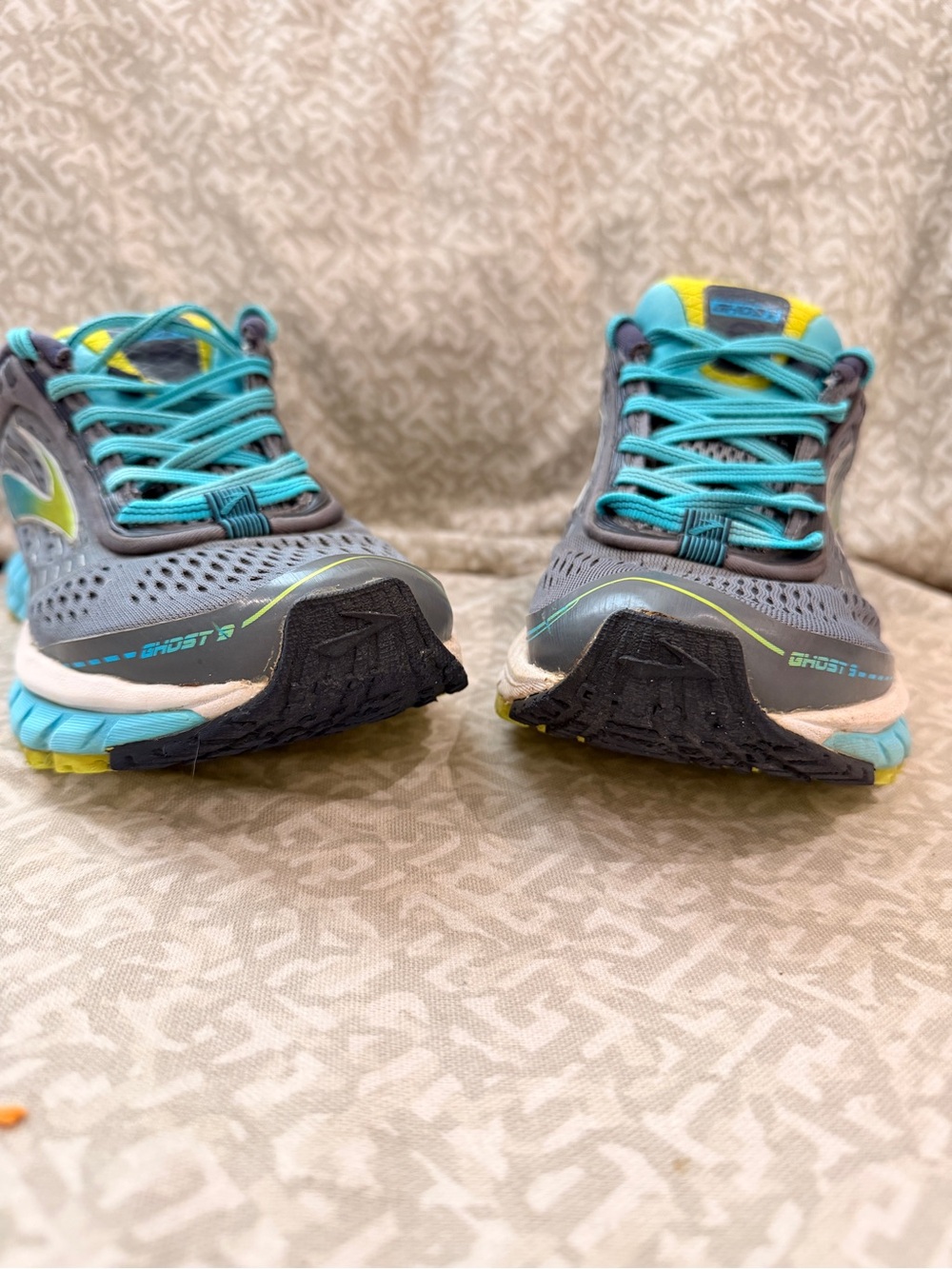 Asics Womens Running Shoes Neon Yellow Blue Gray